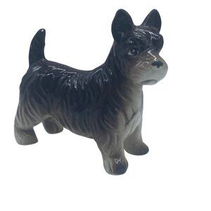 Vtg Scottish‎ Terrier Figurine SCOTTIE 4" x 4" Glossy Collector Decor